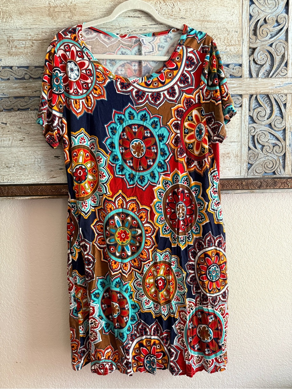 Women’s Bohemian Medallion Print Dress - Multicolor